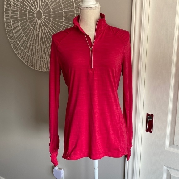 Kirkland Signature Jackets & Blazers - Kirkland - Mock Neck 1/4 Zip Track Jacket in Classic Red​​​​​​​​​​